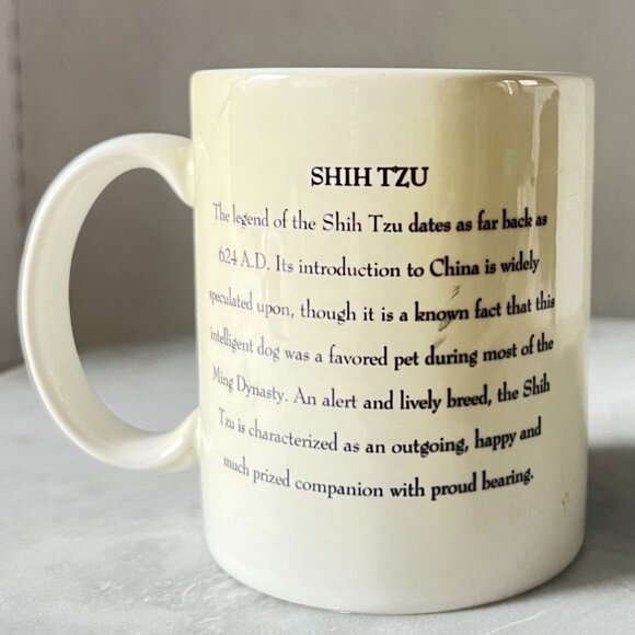 1994 Legend of the Shih Tzu Ceramic Mug Dog Image by Barbara Augello Thailand - Picture 3 of 6